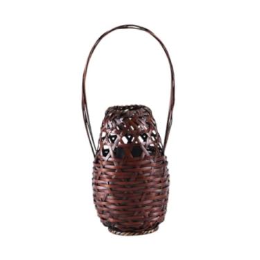 Imagem de IEUDNS Vaso de flores de bambu, arranjo de flores, vaso multifuncional para mesa de centro, quarto, sala de estar, 7cm X 7cm X 35cm