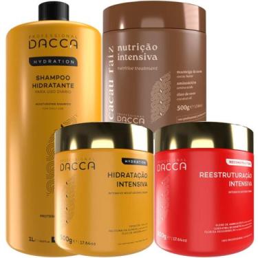 Imagem de Dacca Cronograma Capilar Kit Máscara de Hidratação Shampoo 1 Litro Pro