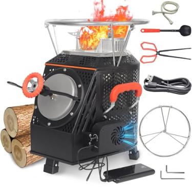 Imagem de SPBSVDT Fogão De Acampamento A Lenha, Fogão De Acampamento Portátil A Lenha Para Áreas Externas, Grande Fogão De Acampamento De Aço Inoxidável Para Cozinha Ao Ar Livre, Sobrevivência, Fogueira, Páti