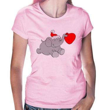 Imagem de Baby Look Elefante Noel - Foca na Moda, Rosa bebê, G