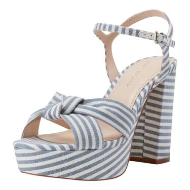 Imagem de Marc Fisher Sandália feminina Deren com salto, Listrado azul/branco Multi 421, 41