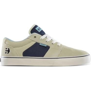 Imagem de Etnies Tênis de skate Barge LS – Design discreto, estrutura durável, conforto acolchoado, aderência superior e tênis versátil para patinação, BMX e uso urbano diário, Bronzeado/azul-marinho, 43