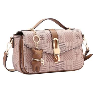 Imagem de Bolsa Feminina de Mão e Transversal Chenson Monograma com Duas Divisórias Estruturada Dia a Dia Passeio Festa (Natural)