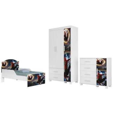 Imagem de Quarto Infantil 3 Peças Com Mini Cama Herói Aranha Z53 - Mpozenato, He