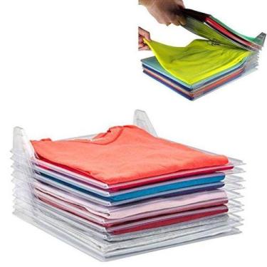 Imagem de Organizador de Camisa e Camiseta de Plástico Guardar Dobrado 10 Divisó