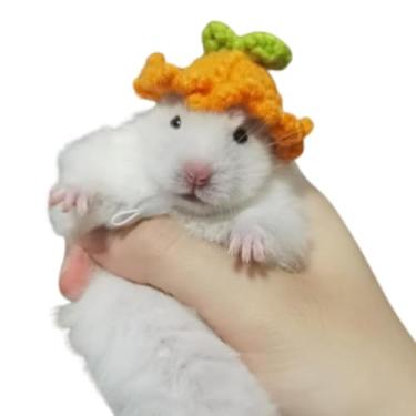 Imagem de Pequenos chapéus de animais pequenos chapéu de cobra de porquinho-da-índia com alça ajustável pequeno fofo tricotado à mão mini roupas de festa para animais de pelúcia papagaio hamster planador de