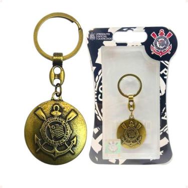 Imagem de Chaveiro do Corinthians Escudo Brasão Dourado Oficial - Cebola e Tatua