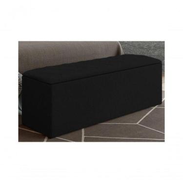 Imagem de Cal��adeira Com Baú Paris 100 Cm Suede Amassado Preto Drossi