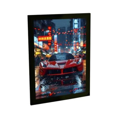 Imagem de Quadro Decorativo Samurai Ilustração Dark Kanji Decoração Poster Quarto Sala