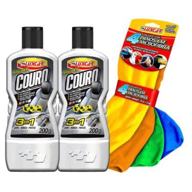 Imagem de Kit Revitalizador Couro Limpa Hidrata Protege Microfibra  - Luxcar