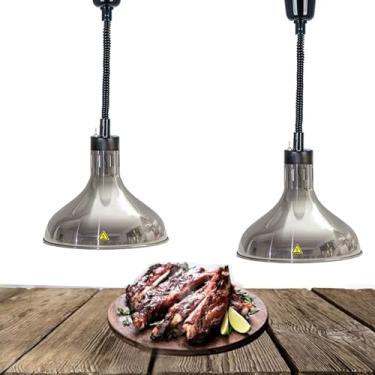 Imagem de Aquecedor De Lâmpada De Calor De Alimentos, Aquecedores De Alimentos Comerciais Para Restaurts, Suprimentos De Catering Com Lâmpada Infravermelha De 250w, Luz De Aquecimento De Buffet, Silver