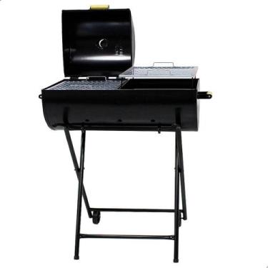 Imagem de Churrasqueira Meia Bafo com Carrinho e 2 Grelhas Moderna - Metalúrgica
