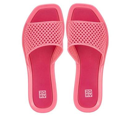 Imagem de Chinelo feminino slide mesh zaxy 19125, Rosa, 37