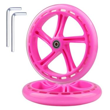 Imagem de Gladeer Pacote com 2 rodas de scooter de 200 mm - rodas rosa de 20 cm para Razor A5, Lascoota, patinete infantil e adulto