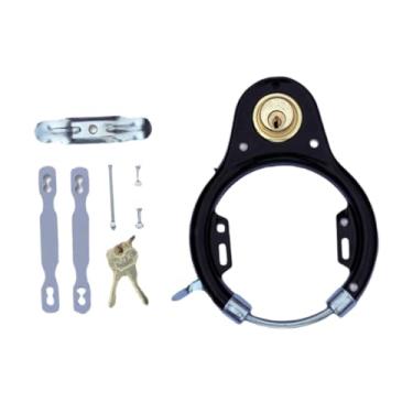 Imagem de menolana Cadeado de bicicleta portátil, instalação simples, antirroubo, trava de roda, trava de bicicleta com chave para ferramentas