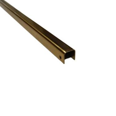 Imagem de Perfil de Inox tipo U Cor Ouro 1m - New Ponta