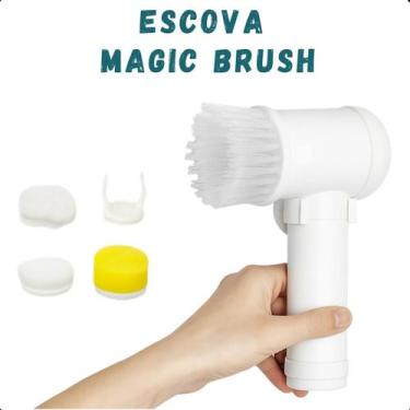 Imagem de Escova Elétrica Porta Detergente Recarregável Louças Compacta Multifun