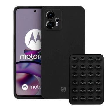 Imagem de Kit Capa Silicon Veloz para Motorola Moto G13 +Ventosa Preta