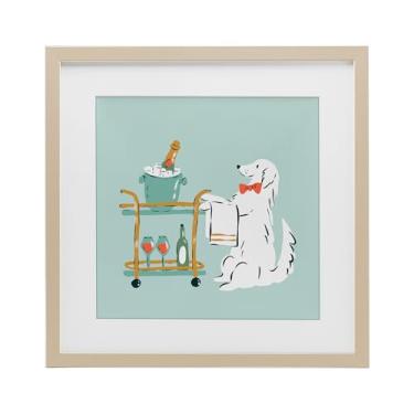 Imagem de Stupell Industries Impressão emoldurada de bétula de carrinho de bebida cachorrinho por Krissy Mast, 33 x 33