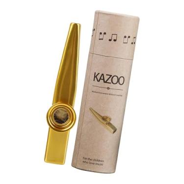 Imagem de Esquirla Flauta Kazoo Flauta de Boca Acompanhamento de Ukulele Portátil Profissional com Caixa de Armazenamento Lembrancinhas de Festa Brinquedo Adultos, Ouro