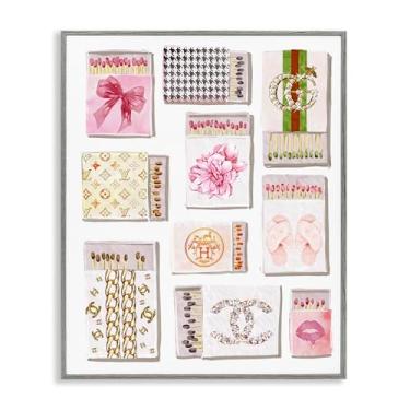 Imagem de Stupell Industries Glam Girl Matchboxes Cinza Emoldurado Giclee Art Design por Ziwei Li, 20 x 16