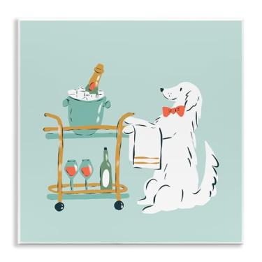 Imagem de Stupell Industries Desenho artístico de placa de parede de carrinho de bebida para cães por Krissy Mast, 30,5 x 30,5 cm