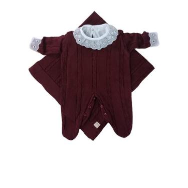 Imagem de Kit de Maternidade Trançado e Body com Gola e Punho de Renda - Kowak B