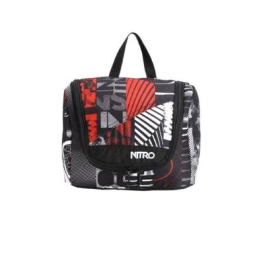 Imagem de Necessaire Nitro TravelKit Preto e Branco Estampado Yes com Gancho e Compartimentos Internos Viagem