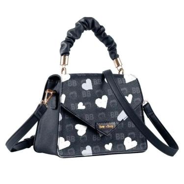 Imagem de Bolsa Mini Baú Betty Boop Preto E Coração Branco - Semax