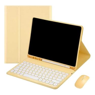 Imagem de Kit Capa para Samsung S6 Lite 10.4 Polegadas: Capa para Tablet + Teclado Redondo + Mouse