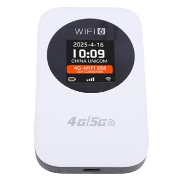 Imagem de Zhjvihx Roteador WiFi 4G Portátil, Ponto de Acesso Móvel Sem Fio, Slot para Cartão SIM Desbloqueado, Suporte de Rede de Alta Velocidade de 300 Mbps para 10 Usuários, para Viagens, (Branco)