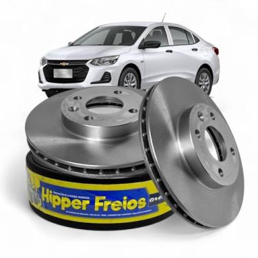 Imagem de Par de Discos de Freio Dianteiros Ventilados Hipper Freios HF52B Compatível com Onix Hatch e Onix Plus 1.0 Turbo e Aspirado 2020 a 2025