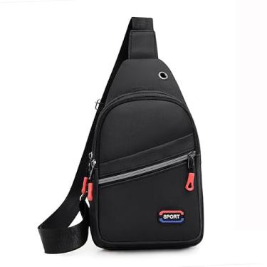 Imagem de Bolsa tiracolo pequena para mulheres moderna Sling Bakpack casual bolsa de peito para viagem, caminhada, Preto, Small, Casual