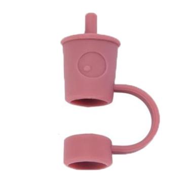 Imagem de Tampas de ponta de palha seladas para decoração de canudos de silicone capas coloridas à prova de respingos tampões de palha 8 mm (J)