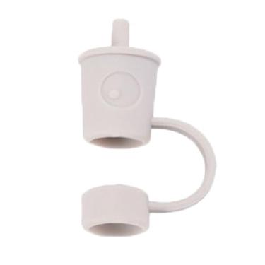 Imagem de Tampas de ponta de palha seladas para decoração de canudos de silicone capas coloridas à prova de respingos 8 mm (A)