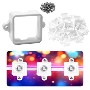 Imagem de 20 peças de suportes de montagem brancos, clipes de luz com parafusos, serve para Govee RGBIC LED luzes LED permanentes para ambientes externos não Pro/Original H705, versão Elite H805, para várias