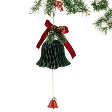 Imagem de Sinos de Natal, sinos decorativos de papel | Ornamento tradicional para sala de aula, loja, jardim, mesa, guirlanda, árvore de parede de férias