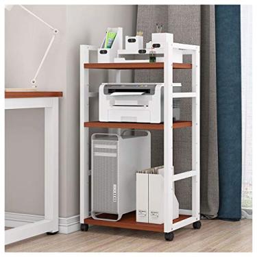 Imagem de Suportes de impressora Suporte de impressora de mesa multicamadas estantes de chassi de mesa móveis impressão copiadora rack tudo em um como prateleira de armazenamento, prateleira de livros