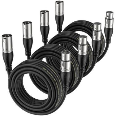 Imagem de Microfone balanceado premium EBXYA com cabo XLR, pacote com 4, 4,5 m