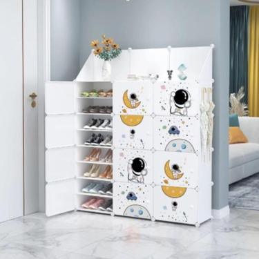 Imagem de Armario Infantil Sapateira Guarda Roupa Modular 12 Portas Organizador Brinquedos 25 Prateleiras