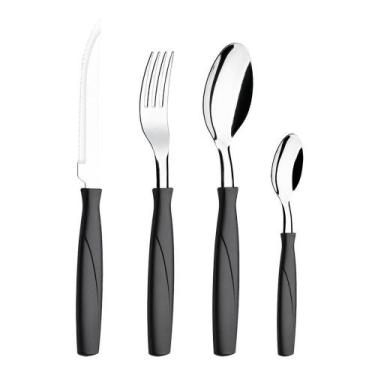 Imagem de Faqueiro Inox 16 Peças Itaparica Brinox, Preto, 16 Peças