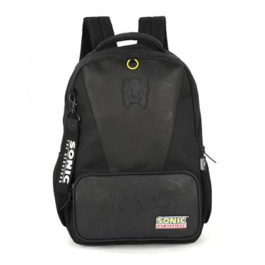 Imagem de Mochila do Sonic Oficial Sega Juvenil Escolar - Luxcel, Preto