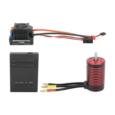 Imagem de CUOFYUNL Brushless Motor ESC Placa de programação 3660 Brushless Motor 80A Brushless ESC Combo Set para carros 1/8 RC (3100KV)
