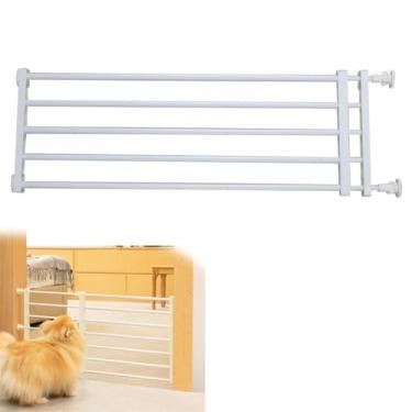 Imagem de Bancada de Porta para Pets Partição Cães Grade Isolamento Portões Internos e Gatos Pequenos Médios Ajustável Retrátil Livremente Fácil Instalação sem Furaduras Adequado Cozinha Residencial Banheiro Es