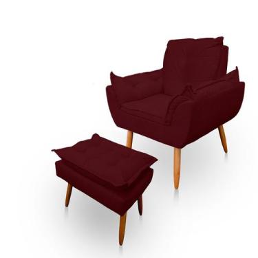 Imagem de Poltrona Opala com Puff Opala para Sala e Quarto Suede - LH Decor - Lo