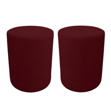 Imagem de Kit 2 Puff Cilindro Live para Sala e Quarto Suede  - LH Decor - Los He