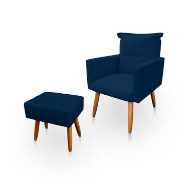 Imagem de Poltrona Decorativa Duda com Puff New para Sala e Quarto Suede - LH De