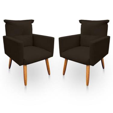 Imagem de Kit 2 Poltrona Decorativa Duda para Sala e Quarto Suede - LH Decor - L