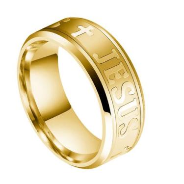 Imagem de Aliança Tungstenio Ouro 18k Cristão Voto Santidade Cristo - Oremte, 17
