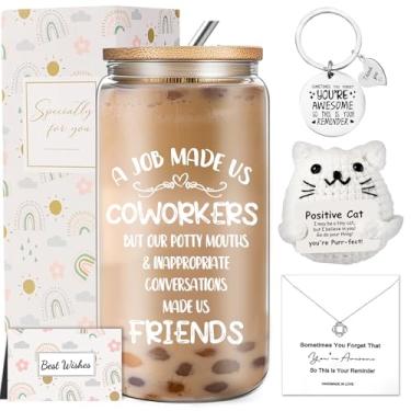 Imagem de DHQH Presentes de aniversário de colegas de trabalho para mulheres, amizade, presentes de Natal para melhor amiga, melhor amiga, irmã amiga, tia, ideias de despedida, presentes com xícara de café de